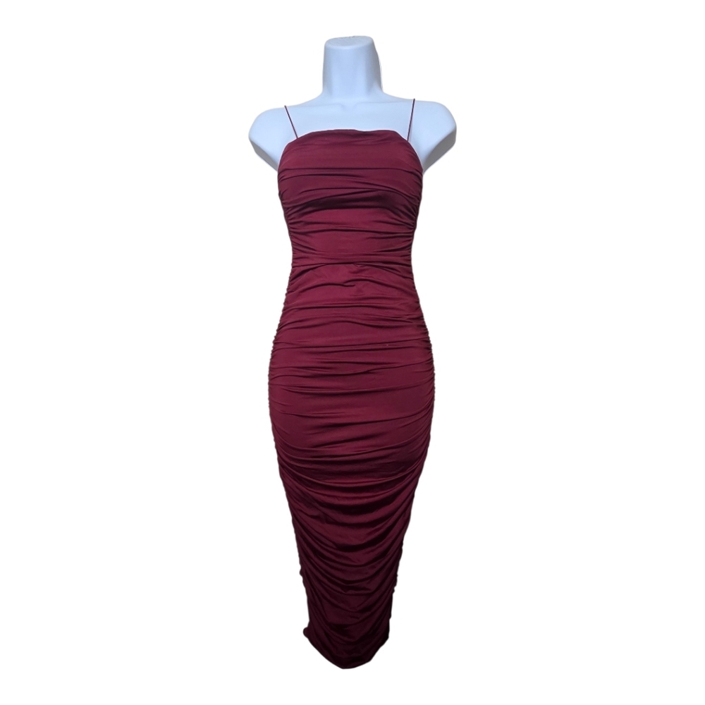 ​Oh Polly Ruched Bodycon Midi Dress UK 6 US 2